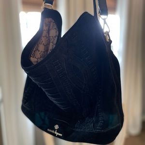 Black Suede Nanette Lenore Crossbody /Handbag